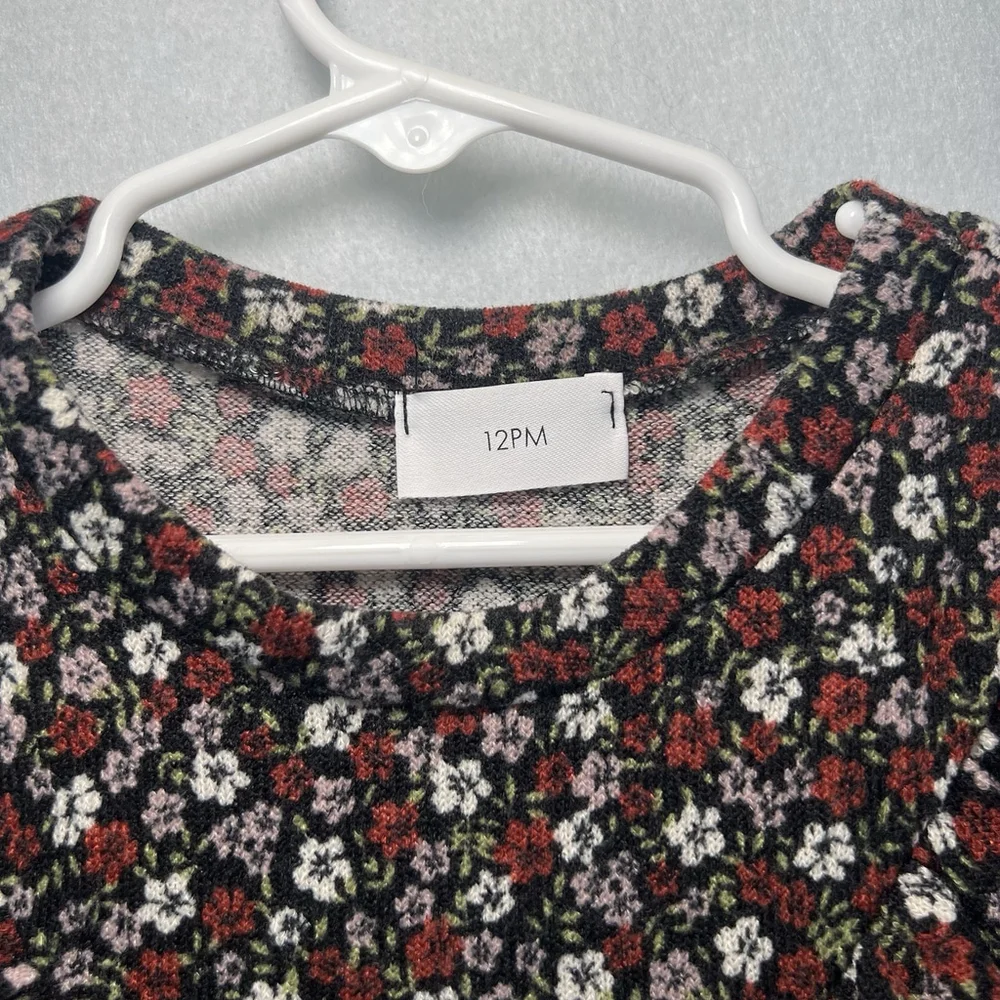 Kids Long Sleeve Pheasant Shirt Front Frills Floral Red Black Girls Size Large 8